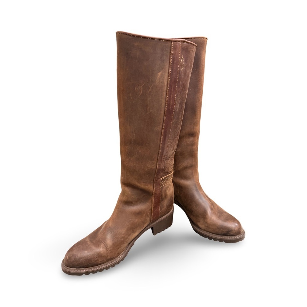 Cartujano De Espana Tall Leather Brown Riding Boots Size 38 - Picture 5 of 8